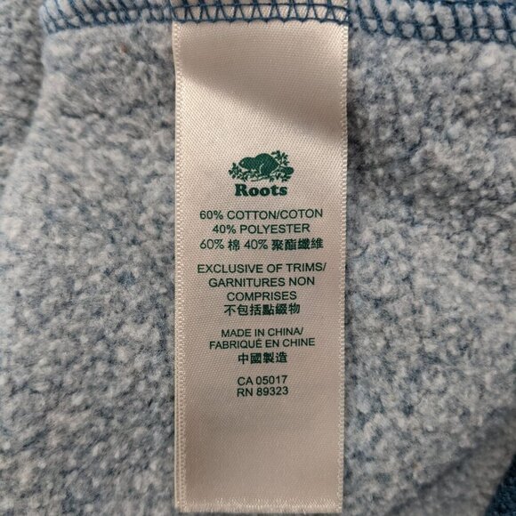 Roots Logo Girl's Sweatshirt Teal | Girls Size L - Picture 5 of 7